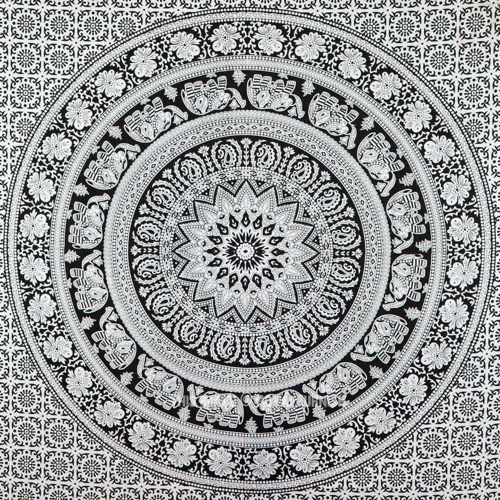 XL black and white tapestry